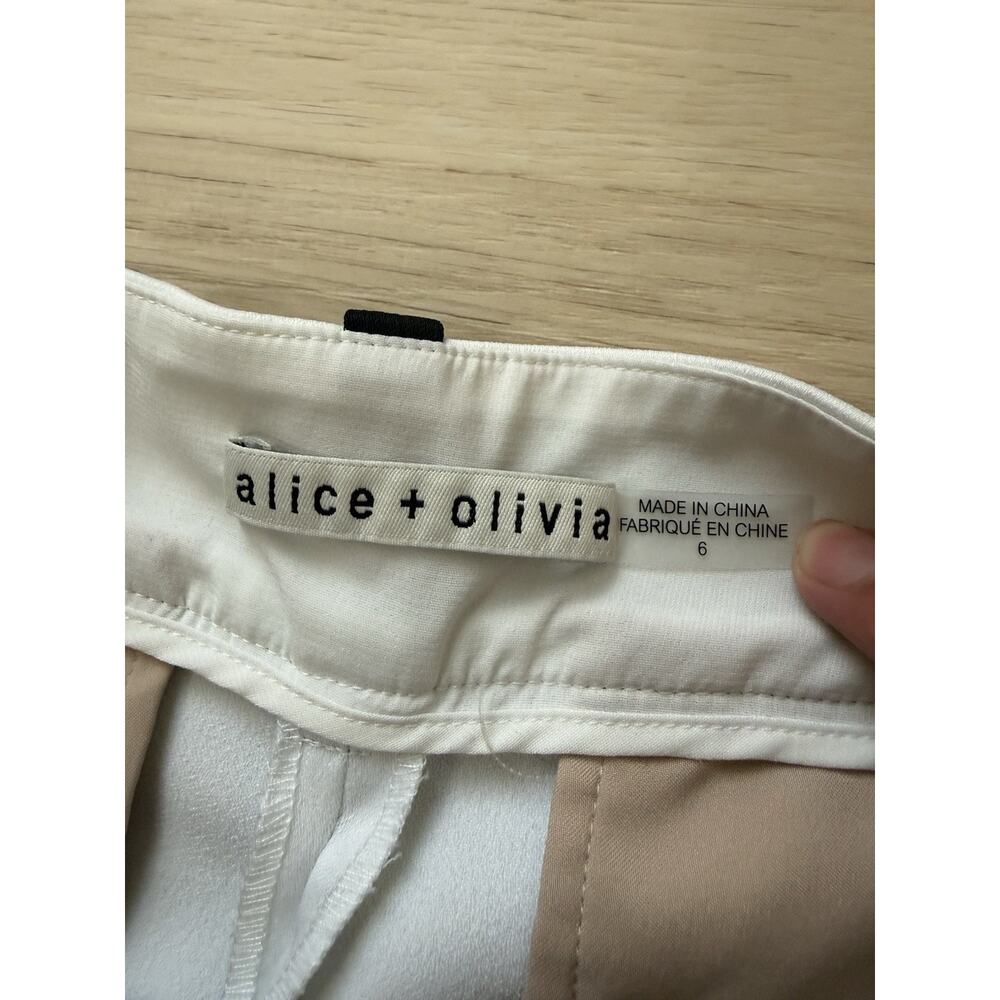 Alice + Olivia ALEXANDER TROUSER Hi Rise Black and Off White Women’s Size 6 - Picture 4 of 11